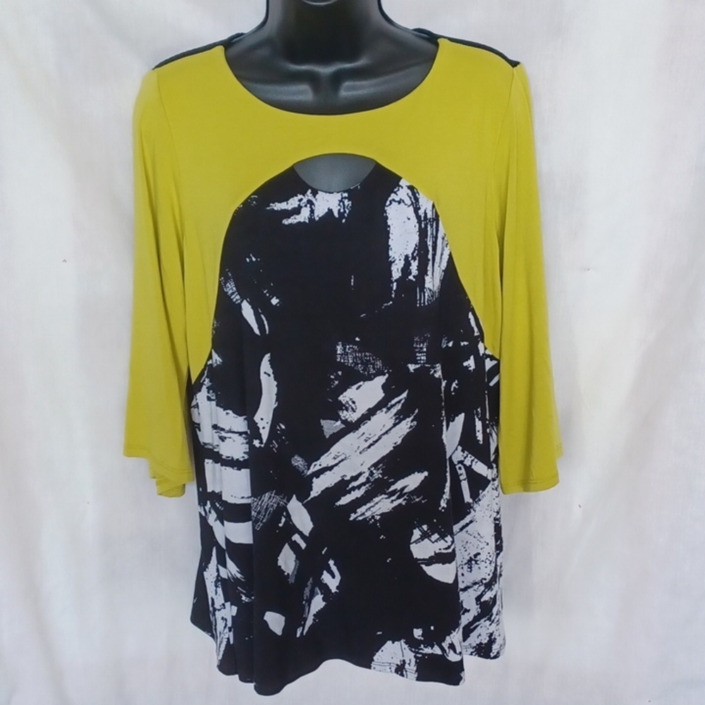 Inside Out Fun & funky Tunic Black/white/green M